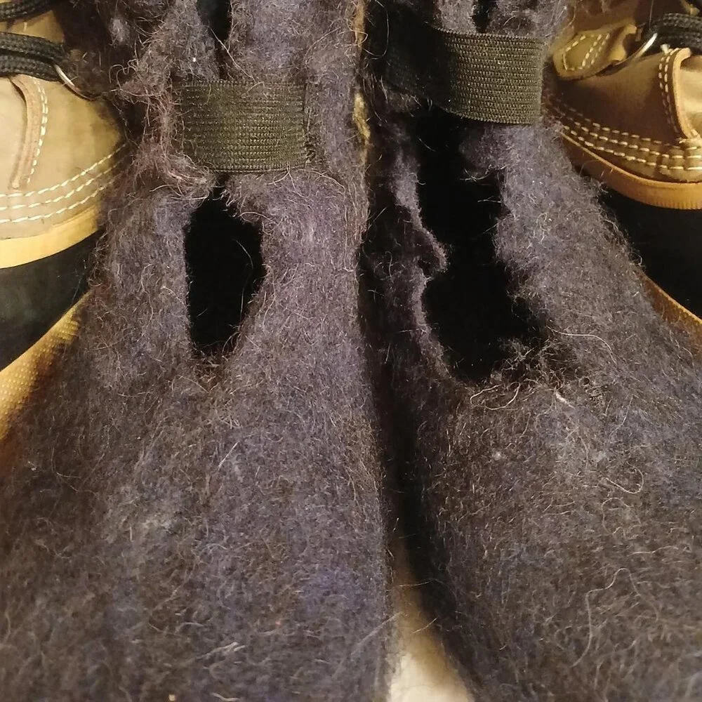 Vintage Manitou Sorel wool insulated insert snow boots Men's Sz 9